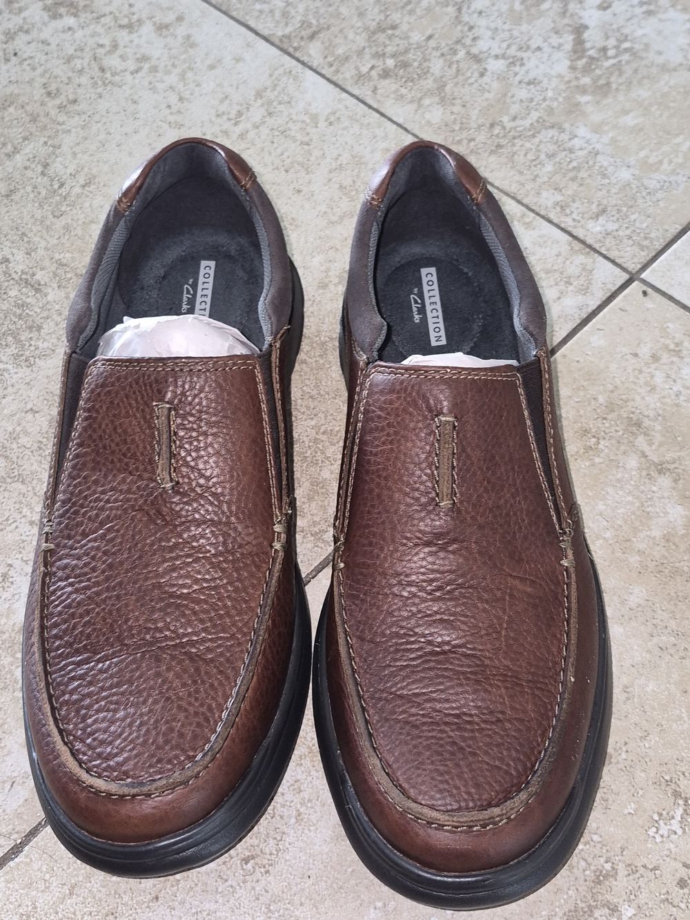 Clarks Men's Brown Leather Slip-On Loafers